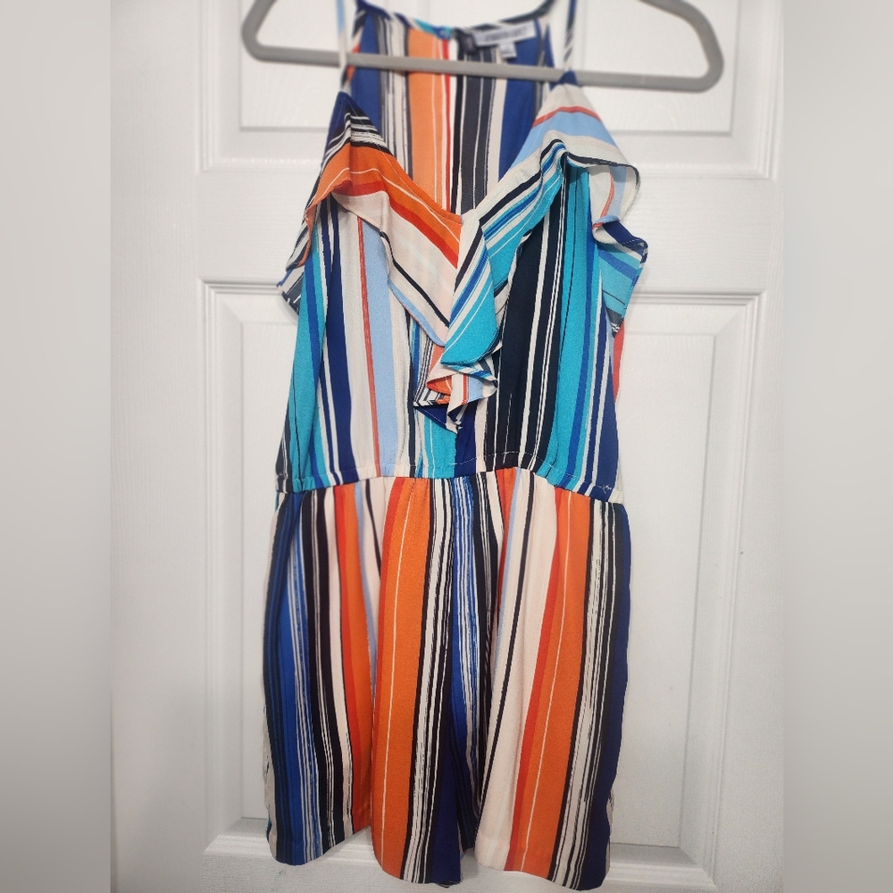 Size 6 Striped Multicolor Sleeveless Short Romper